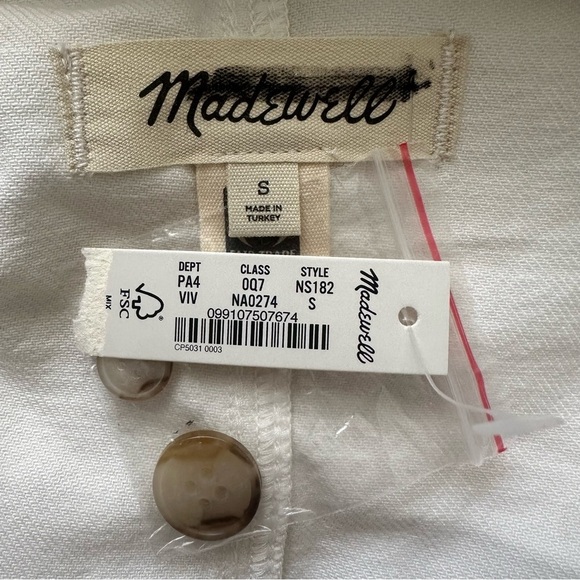 Madewell Jumpsuit Utility Coveralls Denim Cotton Blend Vintage Ivory S NWT New - Picture 8 of 13